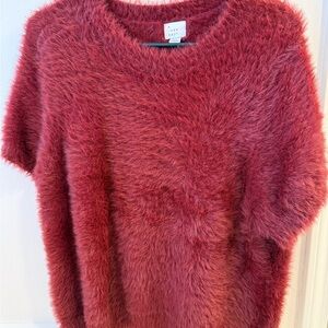 a new day Soft Red Fuzzy Sweater